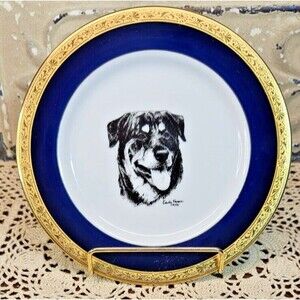 Porcelain by Rosalinde Rottweiler Decorative Plate Cindy Farmer 1991